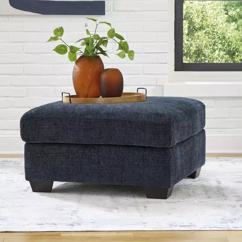 Pouf quadrato oversize, blu inchiostro / arancione speziato / grigio pietra, posti multipli