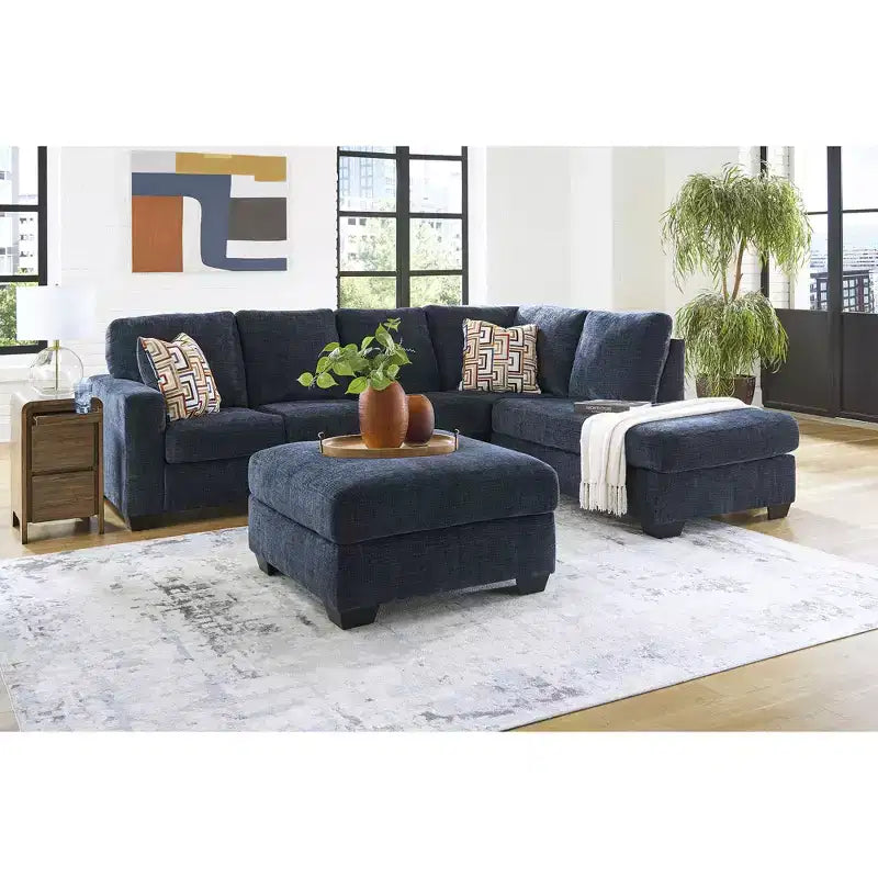 Pouf quadrato oversize, blu inchiostro / arancione speziato / grigio pietra, posti multipli