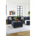 Pouf quadrato oversize, blu inchiostro / arancione speziato / grigio pietra, posti multipli