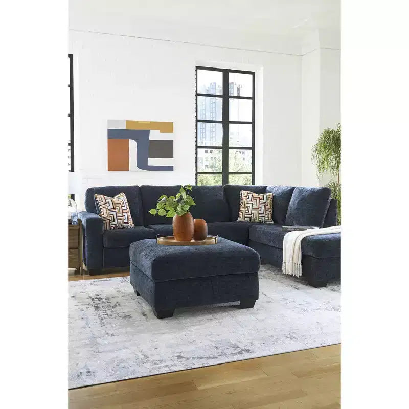 Pouf quadrato oversize, blu inchiostro / arancione speziato / grigio pietra, posti multipli