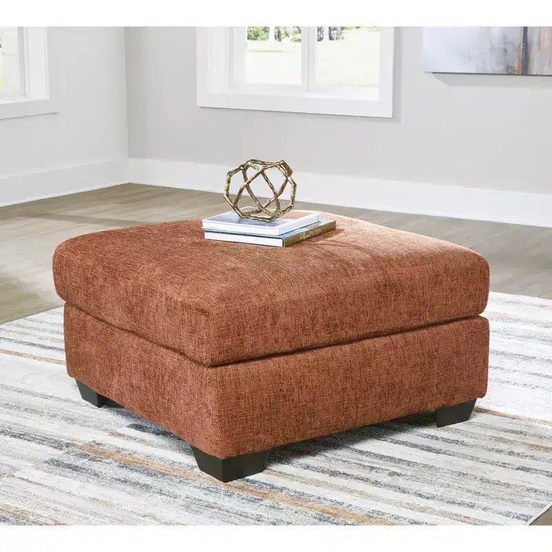 Pouf quadrato oversize, blu inchiostro / arancione speziato / grigio pietra, posti multipli