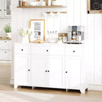 Mobile buffet credenza da 55" – Nero / Grigio / Bianco, 3 cassetti e 4 ante