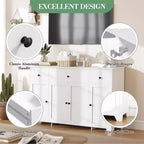 Mobile buffet credenza da 55" – Nero / Grigio / Bianco, 3 cassetti e 4 ante