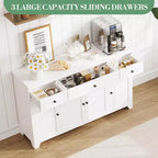 Mobile buffet credenza da 55" – Nero / Grigio / Bianco, 3 cassetti e 4 ante