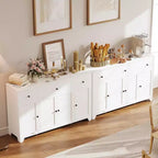Mobile buffet credenza da 55" – Nero / Grigio / Bianco, 3 cassetti e 4 ante