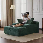 Divano letto chaise longue beige/nero/verde/grigio/bianco, divano futon imbottito per 2 persone, soggiorno