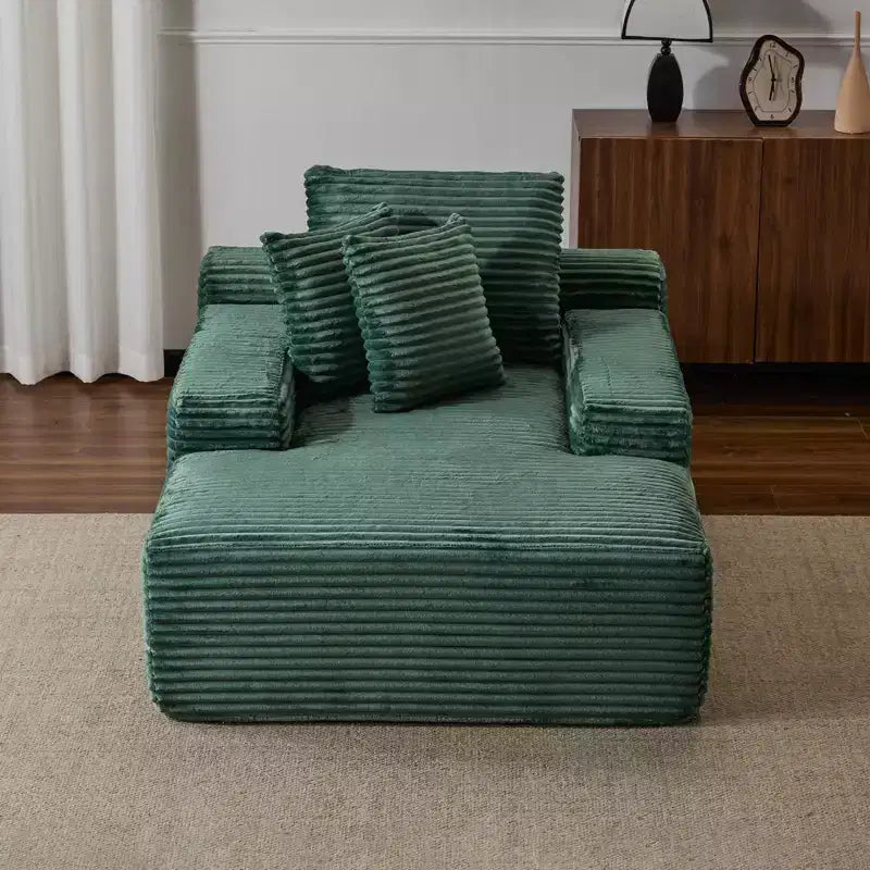 Divano letto chaise longue beige/nero/verde/grigio/bianco, divano futon imbottito per 2 persone, soggiorno