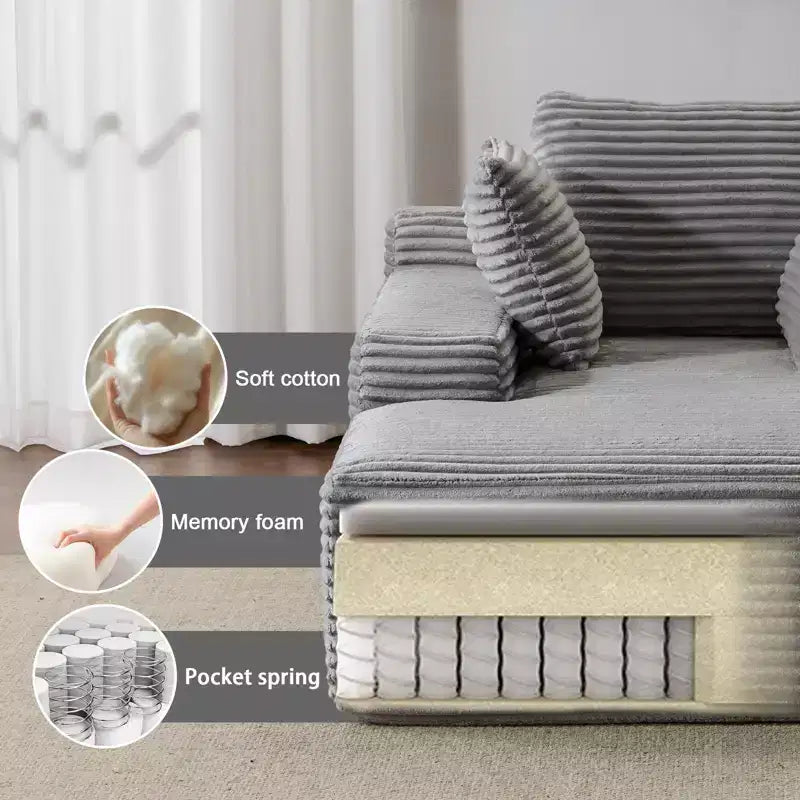 Divano letto chaise longue beige/nero/verde/grigio/bianco, divano futon imbottito per 2 persone, soggiorno