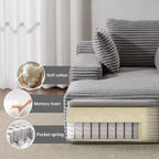 Divano letto chaise longue beige/nero/verde/grigio/bianco, divano futon imbottito per 2 persone, soggiorno