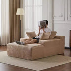 Divano letto chaise longue beige/nero/verde/grigio/bianco, divano futon imbottito per 2 persone, soggiorno