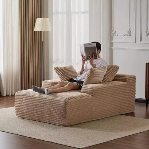 Divano letto chaise longue beige/nero/verde/grigio/bianco, divano futon imbottito per 2 persone, soggiorno