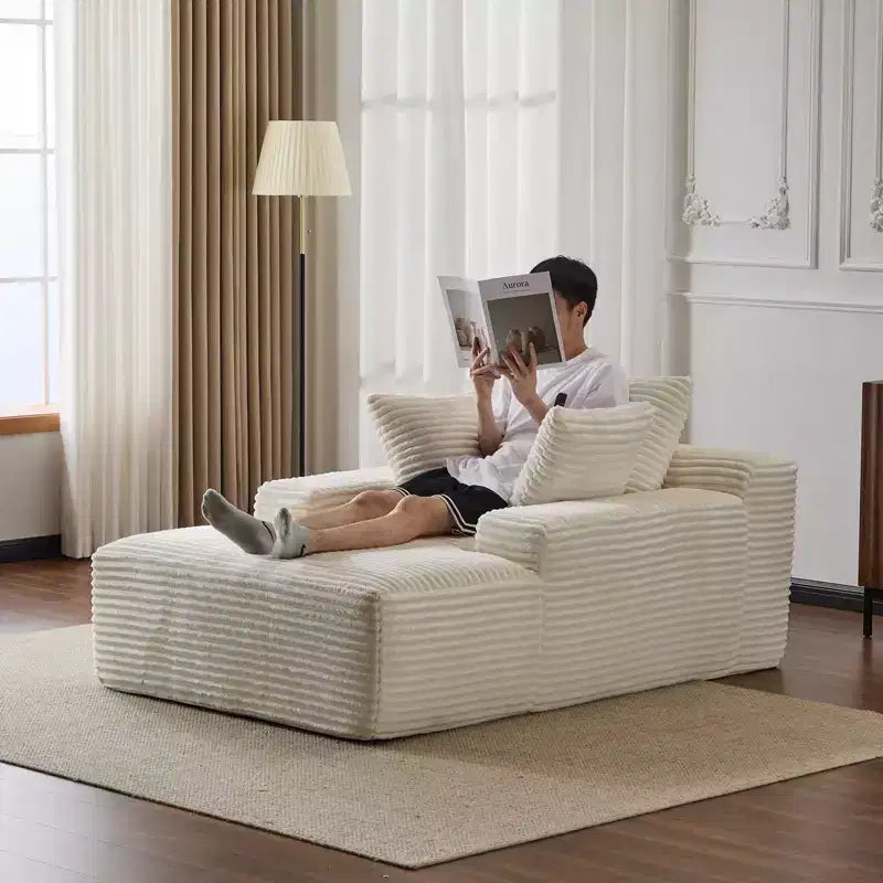 Divano letto chaise longue beige/nero/verde/grigio/bianco, divano futon imbottito per 2 persone, soggiorno