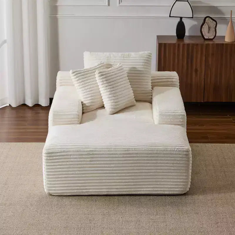 Divano letto chaise longue beige/nero/verde/grigio/bianco, divano futon imbottito per 2 persone, soggiorno