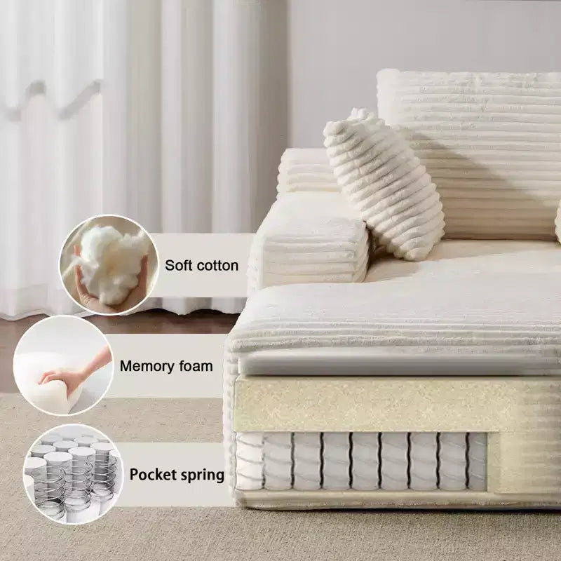 Divano letto chaise longue beige/nero/verde/grigio/bianco, divano futon imbottito per 2 persone, soggiorno