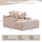 Divano letto chaise longue beige/nero/verde/grigio/bianco, divano futon imbottito per 2 persone, soggiorno