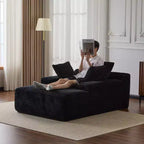 Divano letto chaise longue beige/nero/verde/grigio/bianco, divano futon imbottito per 2 persone, soggiorno