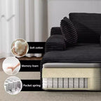 Divano letto chaise longue beige/nero/verde/grigio/bianco, divano futon imbottito per 2 persone, soggiorno