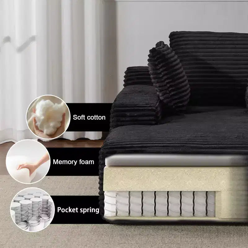 Divano letto chaise longue beige/nero/verde/grigio/bianco, divano futon imbottito per 2 persone, soggiorno