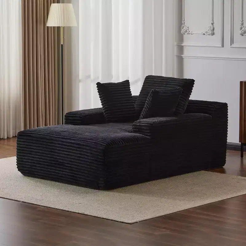 Divano letto chaise longue beige/nero/verde/grigio/bianco, divano futon imbottito per 2 persone, soggiorno