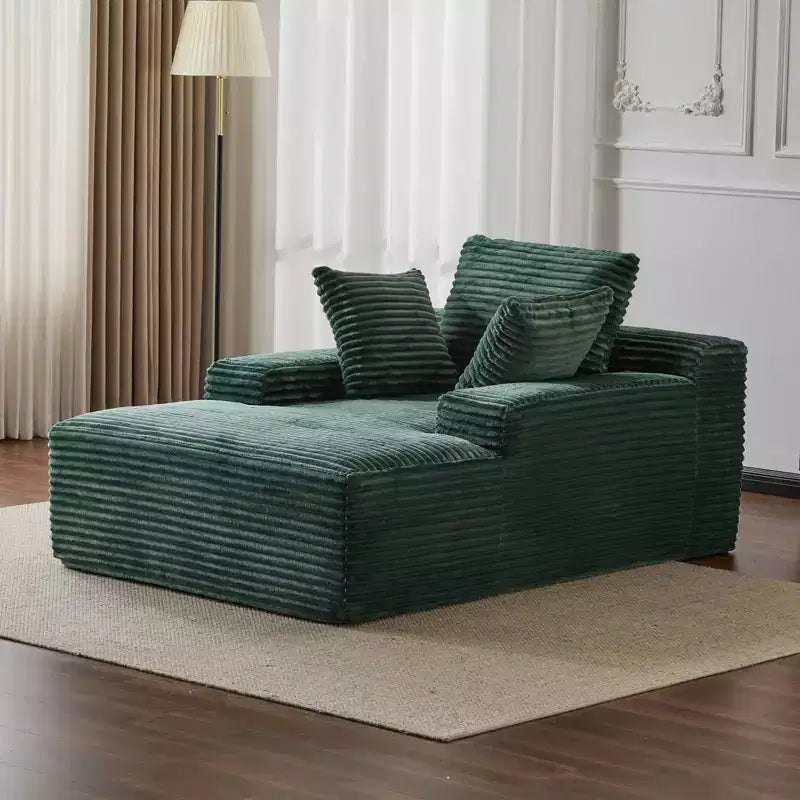 Divano letto chaise longue beige/nero/verde/grigio/bianco, divano futon imbottito per 2 persone, soggiorno