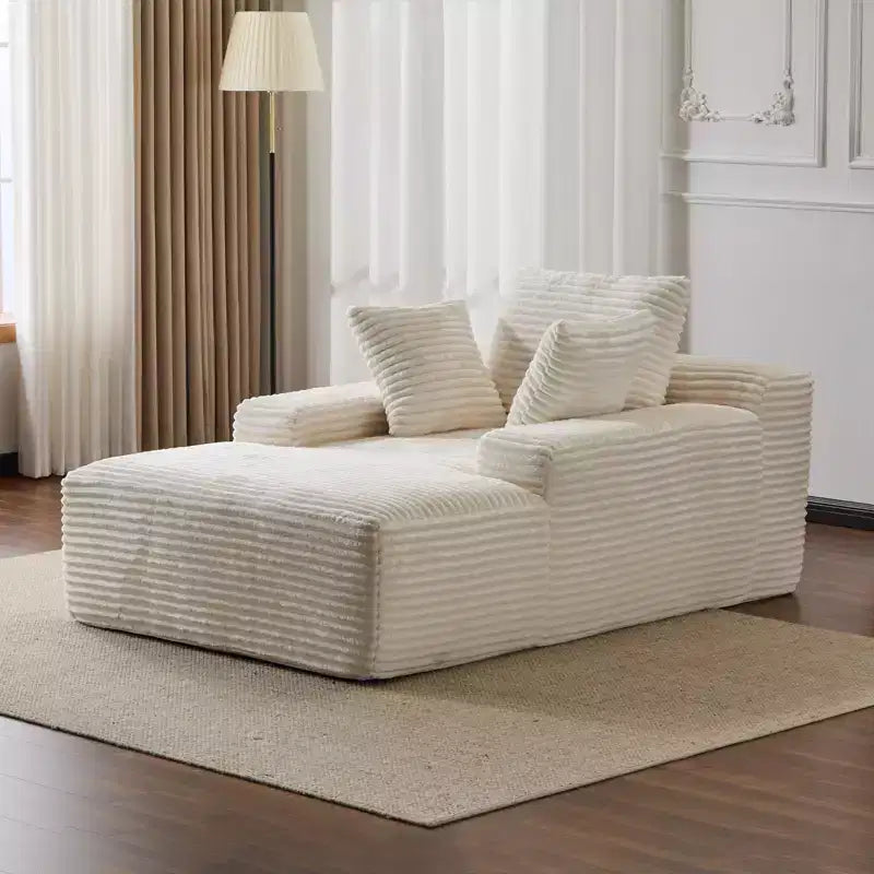 Divano letto chaise longue beige/nero/verde/grigio/bianco, divano futon imbottito per 2 persone, soggiorno