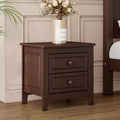 Acekool Mid Century Nightstand with 2 Storage Drawers, Retro Walnut Bedside End Table for Bedroom, Living Room, Office, Easy Assembly
