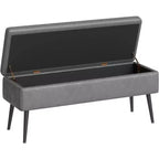 Panca/Contenitore in Ecopelle Marrone/Grigio, 2 Posti, 121,4 cm