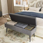 Panca/Contenitore in Ecopelle Marrone/Grigio, 2 Posti, 121,4 cm