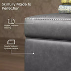 Panca/Contenitore in Ecopelle Marrone/Grigio, 2 Posti, 121,4 cm