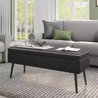 Panca/Contenitore in Ecopelle Marrone/Grigio, 2 Posti, 121,4 cm