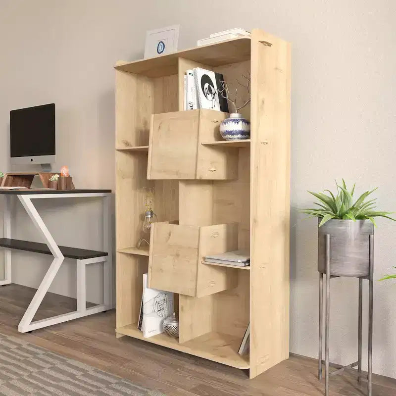 Libreria aperta bianca – Stile moderno, 6 ripiani, montaggio a 1 persona