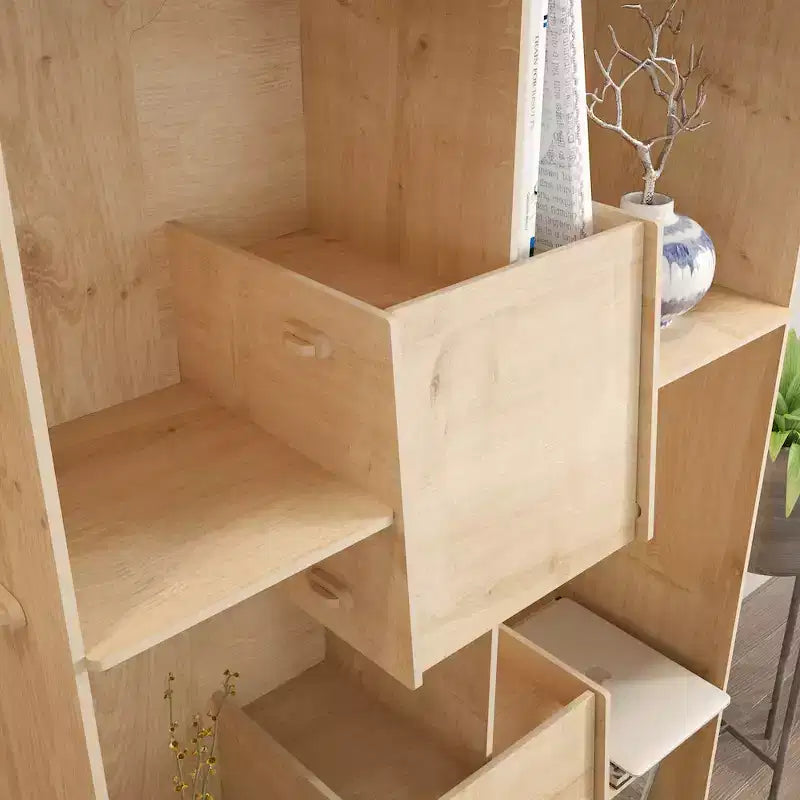 Libreria aperta bianca – Stile moderno, 6 ripiani, montaggio a 1 persona