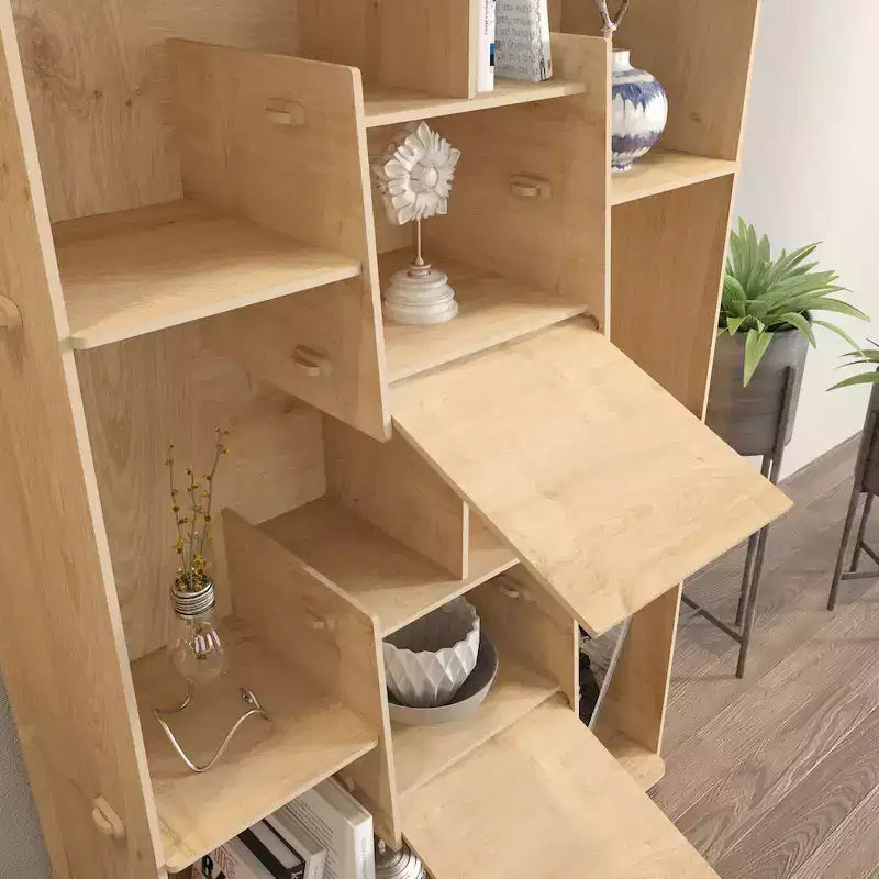 Libreria aperta bianca – Stile moderno, 6 ripiani, montaggio a 1 persona