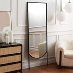 Specchio intero a muro in ferro nero, 1 persona, 63,5 cm × 172,7 cm