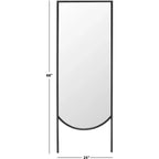 Specchio intero a muro in ferro nero, 1 persona, 63,5 cm × 172,7 cm