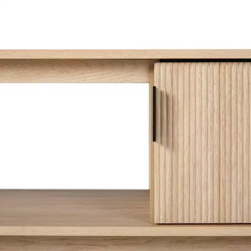Mobile TV a 2 ante con scanalature – Rovere Coastal o Moka, 58" e 70"