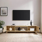 Mobile TV a 2 ante con scanalature – Rovere Coastal o Moka, 58" e 70"