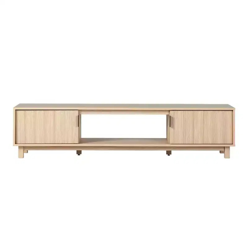 Mobile TV a 2 ante con scanalature – Rovere Coastal o Moka, 58" e 70"