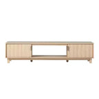 Mobile TV a 2 ante con scanalature – Rovere Coastal o Moka, 58" e 70"
