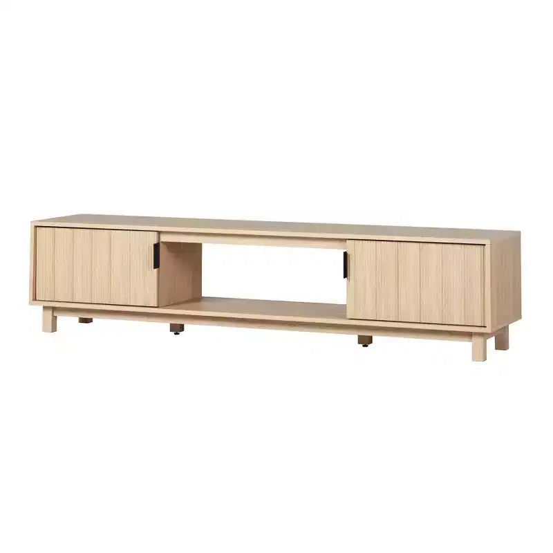 Mobile TV a 2 ante con scanalature – Rovere Coastal o Moka, 58" e 70"