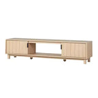 Mobile TV a 2 ante con scanalature – Rovere Coastal o Moka, 58" e 70"