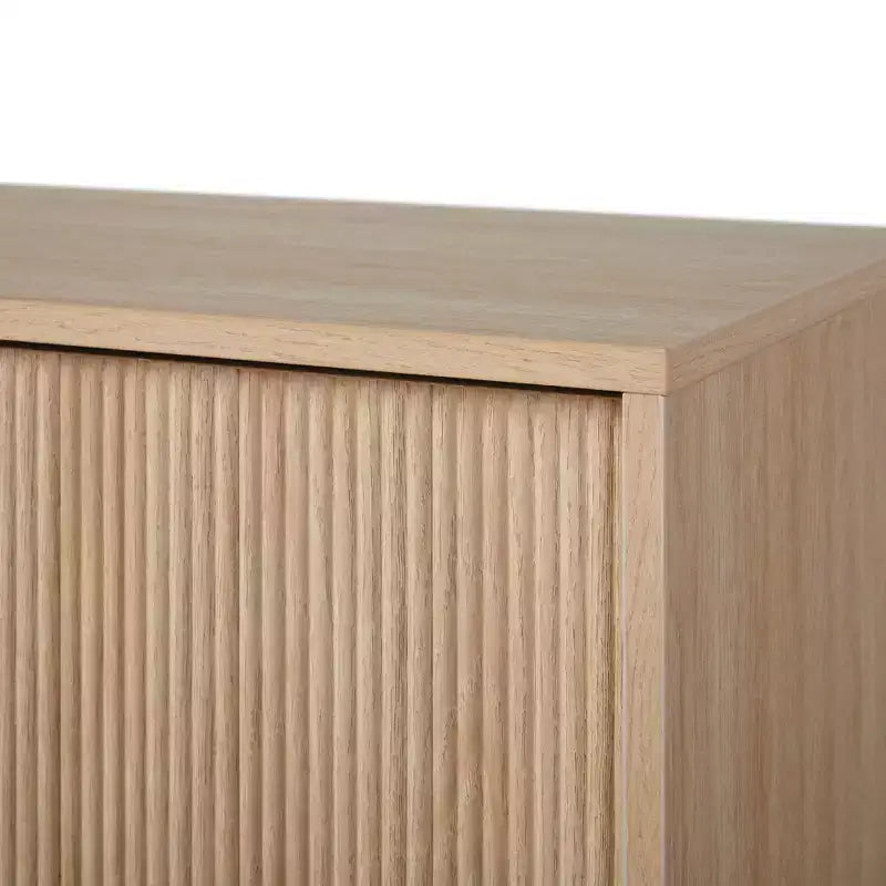 Mobile TV a 2 ante con scanalature – Rovere Coastal o Moka, 58" e 70"