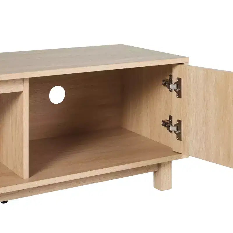 Mobile TV a 2 ante con scanalature – Rovere Coastal o Moka, 58" e 70"