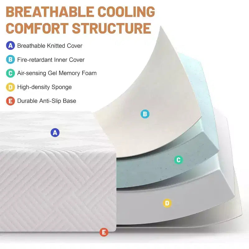 Materasso in memory foam bianco da 6", medio-rigido, singolo/una piazza e mezza/matrimoniale