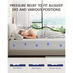 Materasso in memory foam bianco da 6", medio-rigido, singolo/una piazza e mezza/matrimoniale
