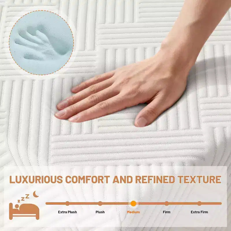 Materasso in memory foam bianco da 6", medio-rigido, singolo/una piazza e mezza/matrimoniale