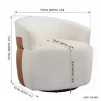 Marrone/Bianco, Poltrona girevole a botte moderna, 1 posto a sedere