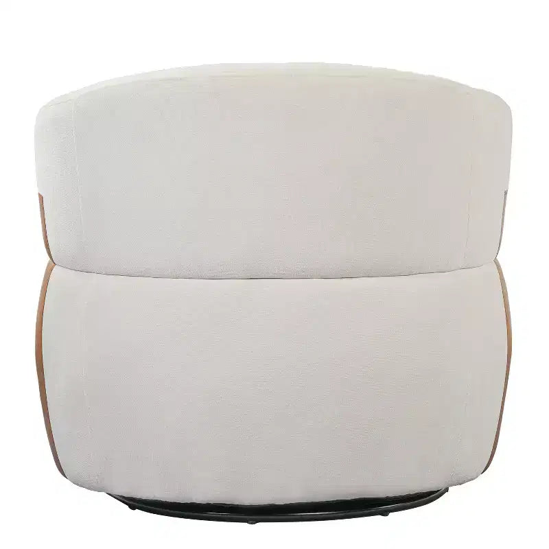 Marrone/Bianco, Poltrona girevole a botte moderna, 1 posto a sedere