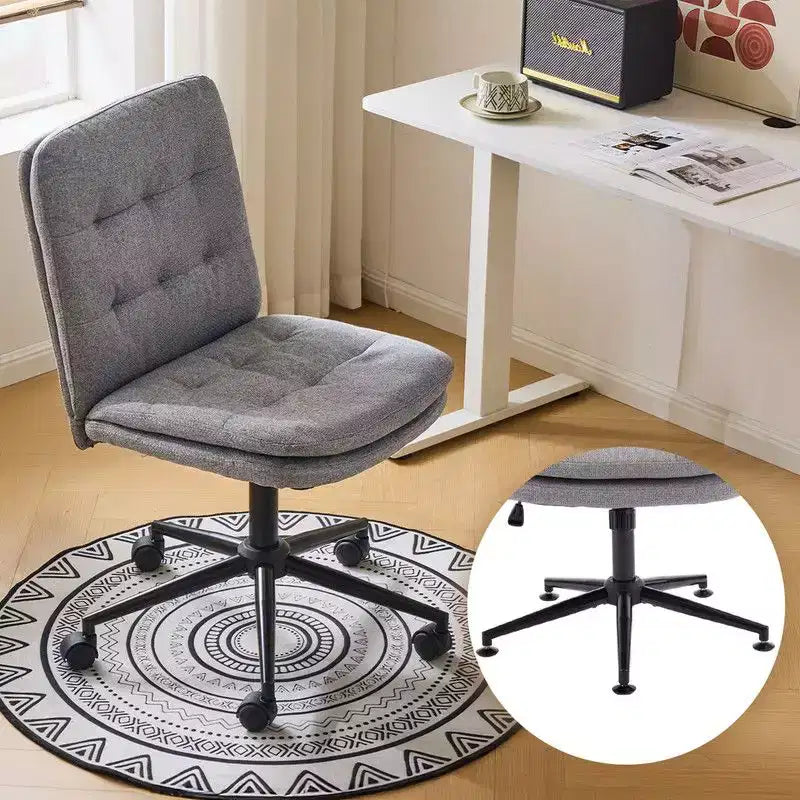 Sedia da ufficio girevole senza braccioli beige/nera/blu navy, sedile singolo