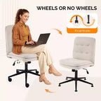 Sedia da ufficio girevole senza braccioli beige/nera/blu navy, sedile singolo